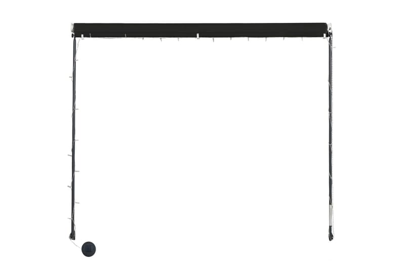 Uttrekkbar markise med LED 350x150 cm antrasitt - Grå - Hagemøbler - Solbeskyttelse - Markiser - Balkongmarkise