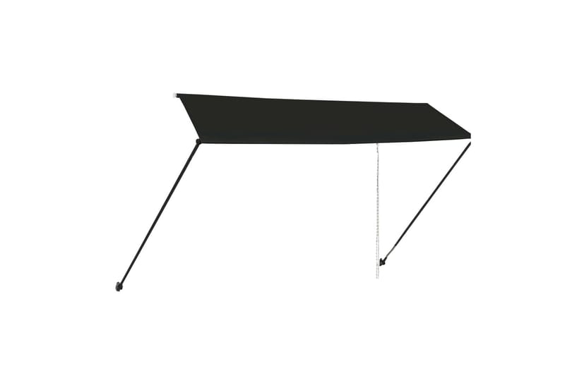 Uttrekkbar markise med LED 350x150 cm antrasitt - Grå - Hagemøbler - Solbeskyttelse - Markiser - Balkongmarkise