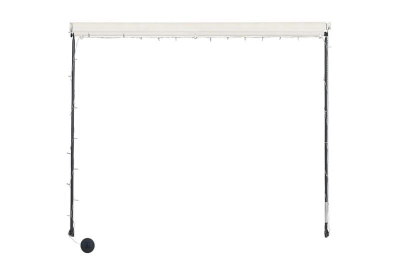 Uttrekkbar markise med LED 350x150 cm kremhvit - Krem - Balkongmarkise - Markiser - Terrassemarkise