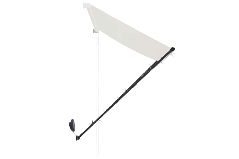 Uttrekkbar markise med LED 350x150 cm kremhvit - Krem - Balkongmarkise - Markiser - Terrassemarkise