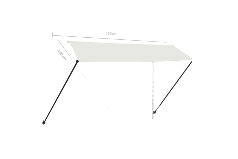 Uttrekkbar markise med LED 350x150 cm kremhvit - Krem - Hagemøbler - Solbeskyttelse - Markiser - Balkongmarkise