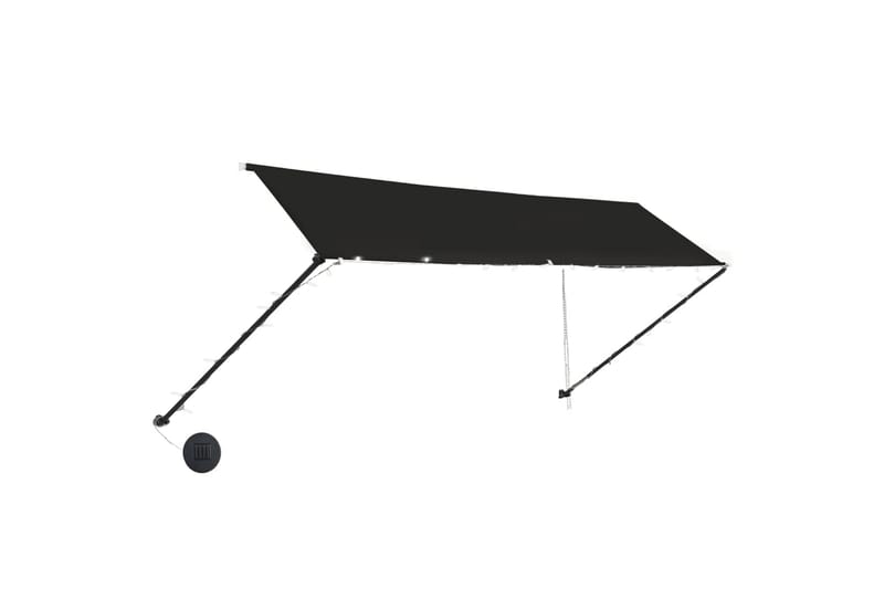 Uttrekkbar markise med LED 400x150 cm antrasitt - Grå - Hagemøbler - Solbeskyttelse - Markiser - Balkongmarkise