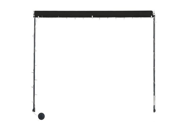 Uttrekkbar markise med LED 400x150 cm antrasitt - Grå - Hagemøbler - Solbeskyttelse - Markiser - Balkongmarkise