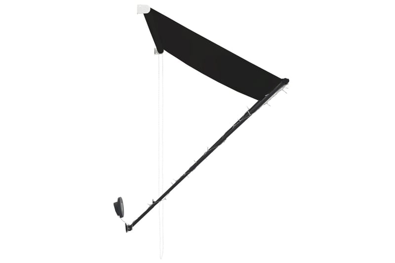 Uttrekkbar markise med LED 400x150 cm antrasitt - Grå - Balkongmarkise - Markiser - Terrassemarkise