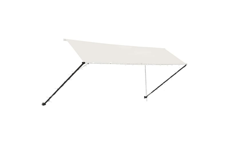 Uttrekkbar markise med LED 400x150 cm kremhvit - Krem - Hagemøbler - Solbeskyttelse - Markiser - Balkongmarkise