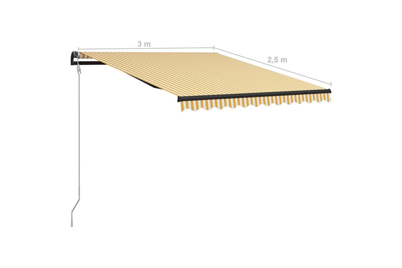Uttrekkbar markise med vindsensor & LED 300x250 cm - Vindusmarkise - Markiser