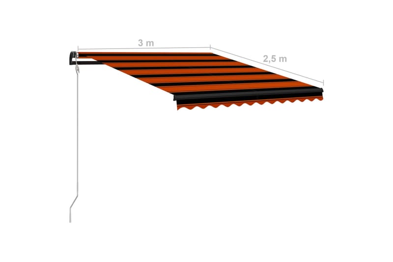Uttrekkbar markise med vindsensor & LED 300x250cm - Vindusmarkise - Markiser