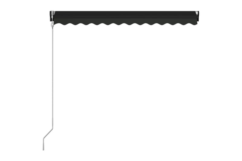 Uttrekkbar markise med vindsensor og LED 300x250cm antrasitt - Balkongmarkise - Markiser - Terrassemarkise