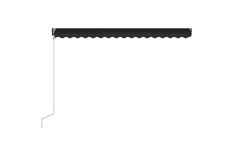 Uttrekkbar markise med vindsensor og LED 450x300cm antrasitt - Balkongmarkise - Markiser - Terrassemarkise