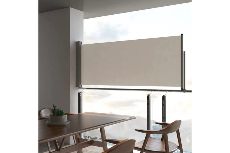 Uttrekkbar sidemarkise 100 x 300 cm kremhvit - Hagemøbler - Solbeskyttelse - Markiser - Balkongmarkise
