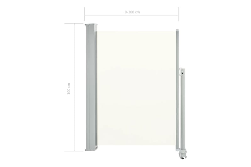 Uttrekkbar sidemarkise 100 x 300 cm kremhvit - Hagemøbler - Solbeskyttelse - Markiser - Balkongmarkise