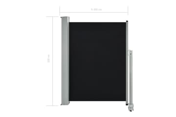 Uttrekkbar sidemarkise 100 x 300 cm svart - Hagemøbler - Solbeskyttelse - Markiser - Balkongmarkise