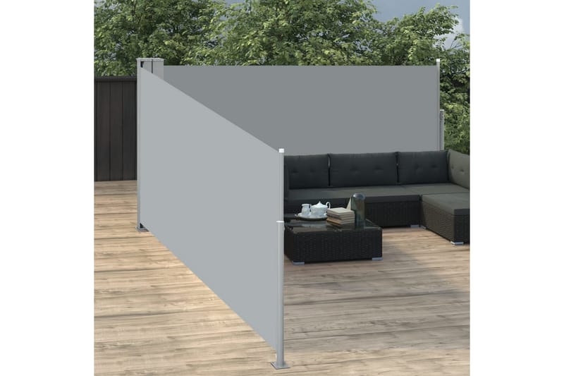 Uttrekkbar sidemarkise 100x1000 cm antrasitt - Balkongmarkise - Markiser - Sidemarkise - Balkongbeskyttelse