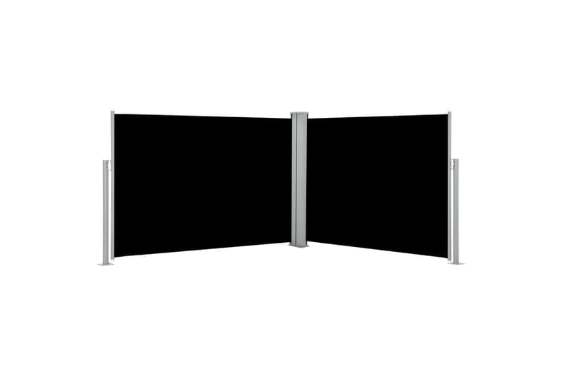 Uttrekkbar sidemarkise 100x1000 cm svart - Balkongmarkise - Markiser - Sidemarkise - Balkongbeskyttelse