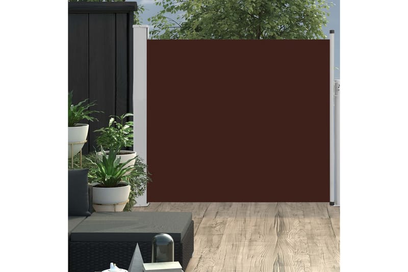 Uttrekkbar sidemarkise 100x300 cm brun - Hagemøbler - Solbeskyttelse - Markiser - Balkongmarkise