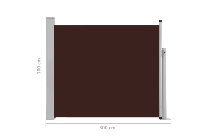 Uttrekkbar sidemarkise 100x300 cm brun - Hagemøbler - Solbeskyttelse - Markiser - Balkongmarkise