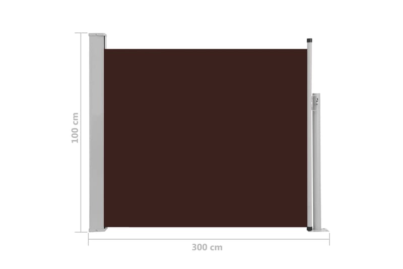 Uttrekkbar sidemarkise 100x300 cm brun - Balkongmarkise - Markiser - Sidemarkise - Balkongbeskyttelse