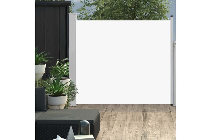 Uttrekkbar sidemarkise 100x300 cm kremhvit - Hagemøbler - Solbeskyttelse - Markiser - Balkongmarkise