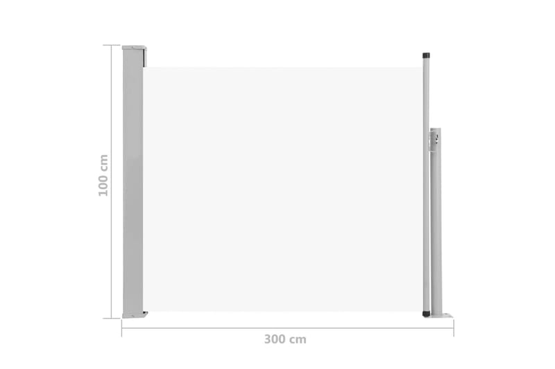 Uttrekkbar sidemarkise 100x300 cm kremhvit - Balkongmarkise - Markiser - Sidemarkise - Balkongbeskyttelse