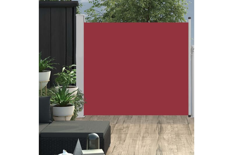 Uttrekkbar sidemarkise 100x300 cm rød - Balkongmarkise - Markiser - Sidemarkise - Balkongbeskyttelse