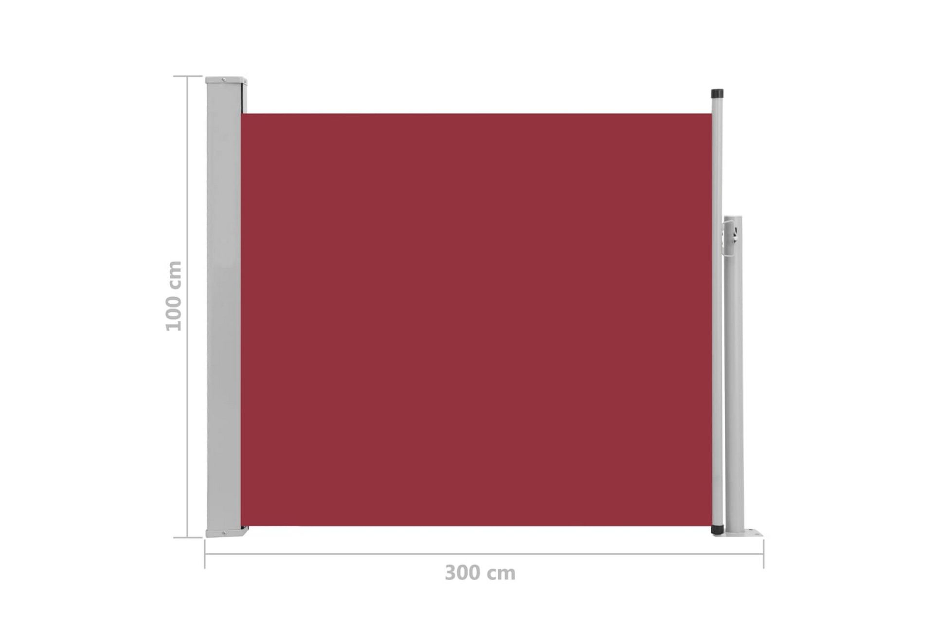 Uttrekkbar sidemarkise 100x300 cm rød - Hagemøbler - Solbeskyttelse - Markiser - Balkongmarkise