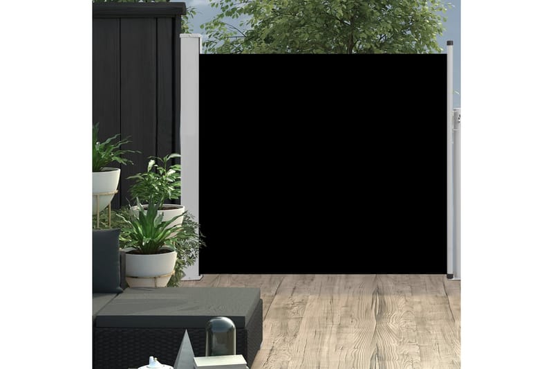 Uttrekkbar sidemarkise 100x300 cm svart - Hagemøbler - Solbeskyttelse - Markiser - Balkongmarkise