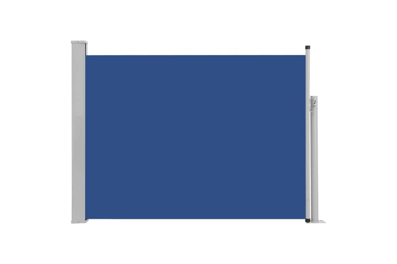 Uttrekkbar sidemarkise 100x500 cm blå - Hagemøbler - Solbeskyttelse - Markiser - Balkongmarkise