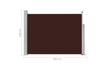 Uttrekkbar sidemarkise 100x500 cm brun - Hagemøbler - Solbeskyttelse - Markiser - Balkongmarkise