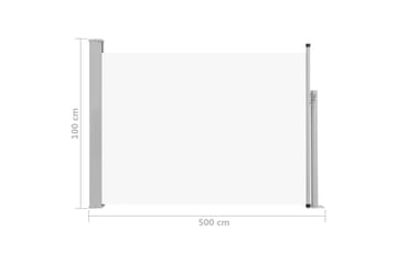 Uttrekkbar sidemarkise 100x500 cm kremhvit - Hagemøbler - Solbeskyttelse - Markiser - Balkongmarkise