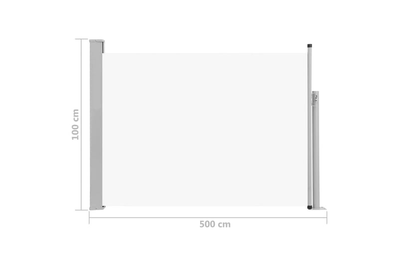 Uttrekkbar sidemarkise 100x500 cm kremhvit - Hagemøbler - Solbeskyttelse - Markiser - Balkongmarkise