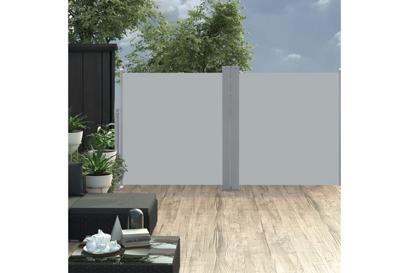 Uttrekkbar sidemarkise 100x600 cm antrasitt - Hagemøbler - Solbeskyttelse - Markiser - Balkongmarkise