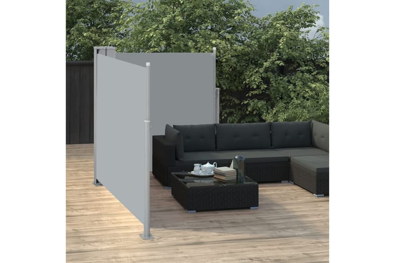 Uttrekkbar sidemarkise 100x600 cm antrasitt - Hagemøbler - Solbeskyttelse - Markiser - Balkongmarkise