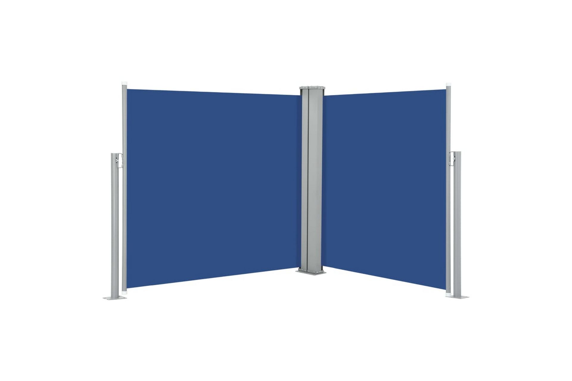 Uttrekkbar sidemarkise 100x600 cm blå - Hagemøbler - Solbeskyttelse - Markiser - Balkongmarkise