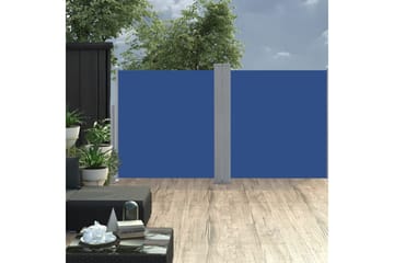Uttrekkbar sidemarkise 100x600 cm blå - Hagemøbler - Solbeskyttelse - Markiser - Balkongmarkise