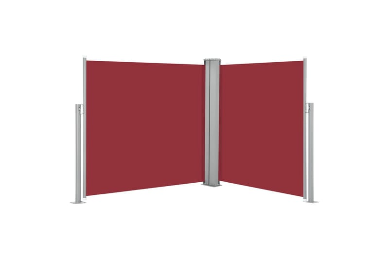 Uttrekkbar sidemarkise 100x600 cm rød - Hagemøbler - Solbeskyttelse - Markiser - Balkongmarkise