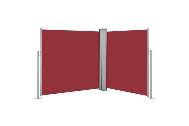 Uttrekkbar sidemarkise 100x600 cm rød - Balkongmarkise - Markiser - Sidemarkise - Balkongbeskyttelse