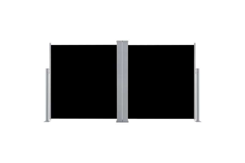 Uttrekkbar sidemarkise 100x600 cm svart - Hagemøbler - Solbeskyttelse - Markiser - Balkongmarkise
