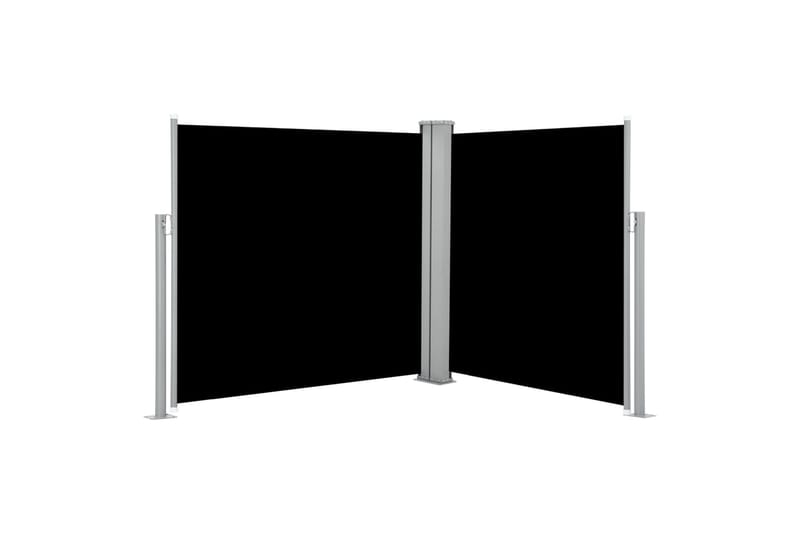 Uttrekkbar sidemarkise 100x600 cm svart - Hagemøbler - Solbeskyttelse - Markiser - Balkongmarkise
