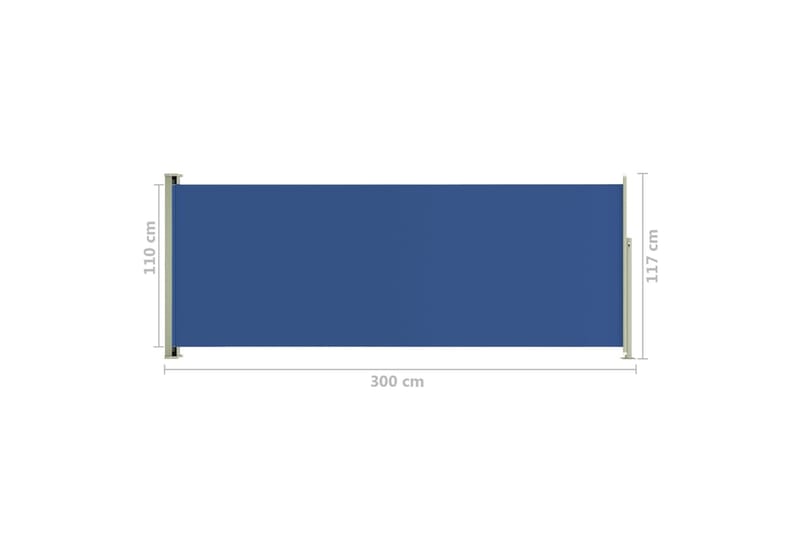 Uttrekkbar sidemarkise 117x300 cm blå - Blå - Balkongmarkise - Markiser - Sidemarkise - Balkongbeskyttelse