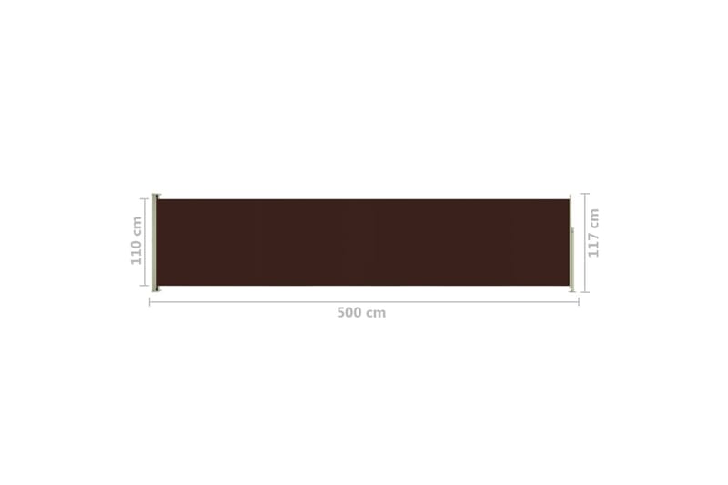 Uttrekkbar sidemarkise 117x500 cm brun - Brun - Balkongmarkise - Markiser - Sidemarkise - Balkongbeskyttelse