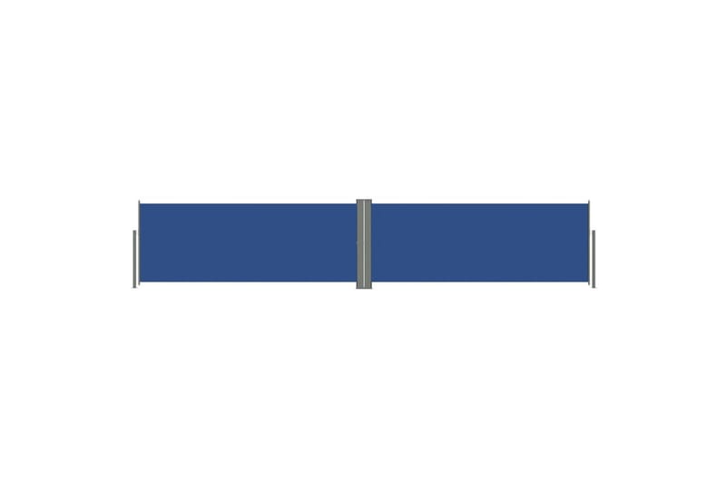 Uttrekkbar sidemarkise 117x600 cm blå - Blå - Balkongmarkise - Markiser - Sidemarkise - Balkongbeskyttelse