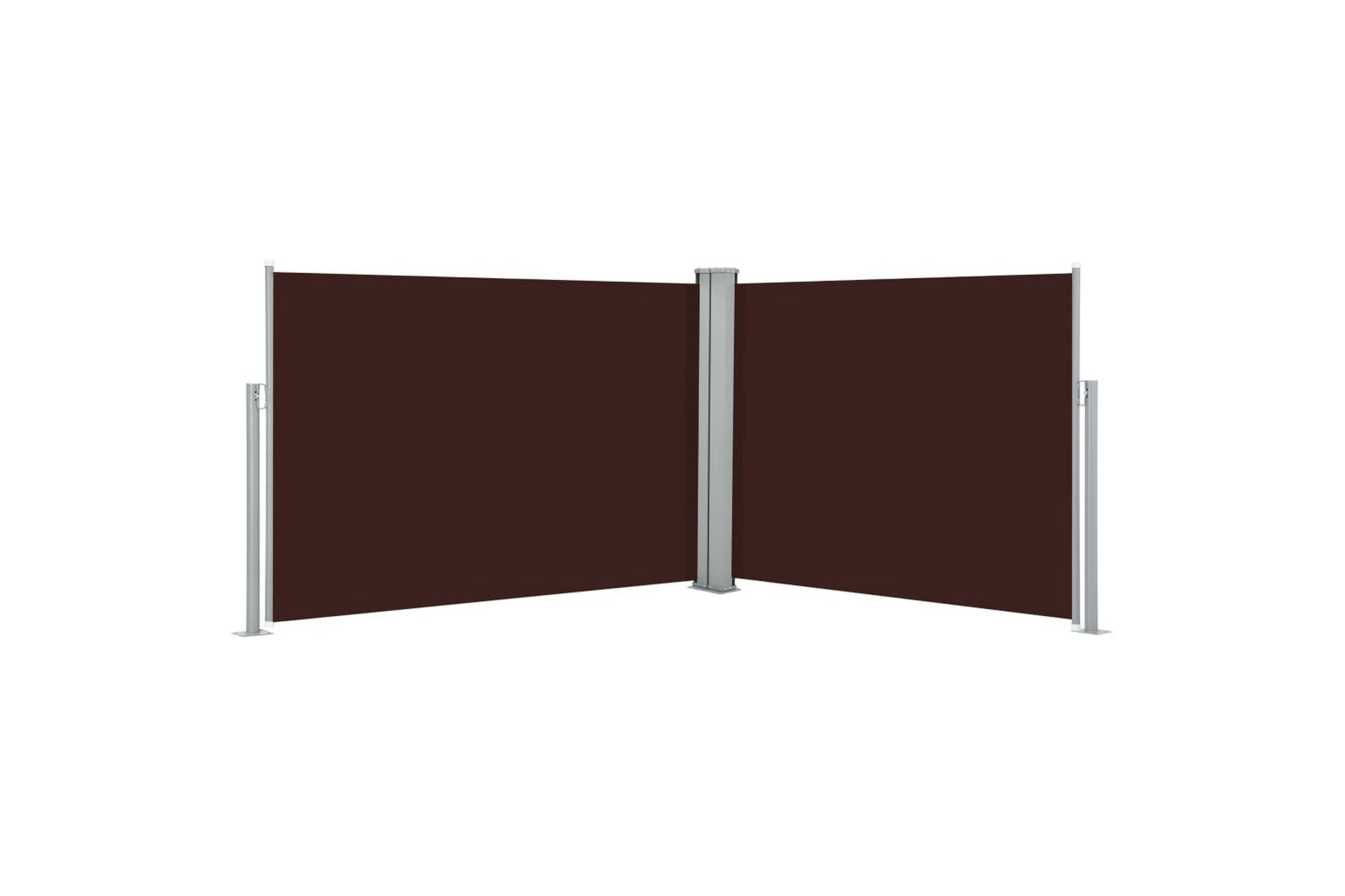 Uttrekkbar sidemarkise 120x1000 cm brun - Hagemøbler - Solbeskyttelse - Markiser - Balkongmarkise