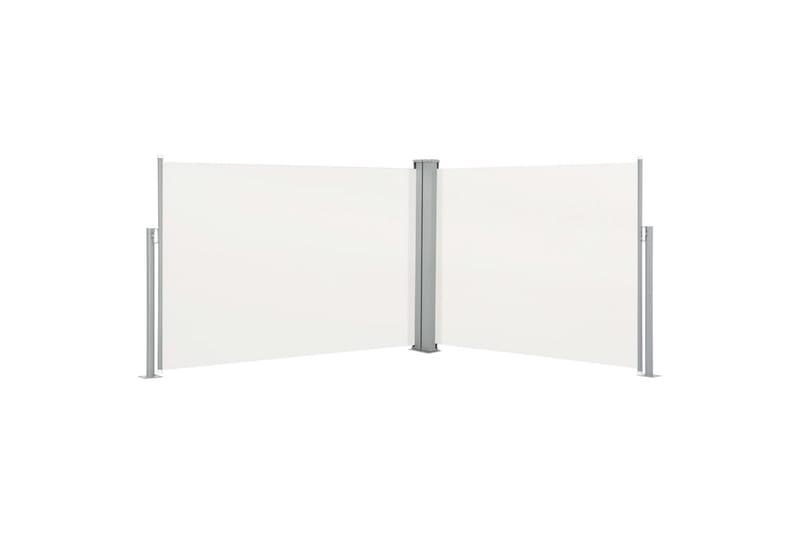 Uttrekkbar sidemarkise 120x1000 cm kremhvit - Hagemøbler - Solbeskyttelse - Markiser - Balkongmarkise