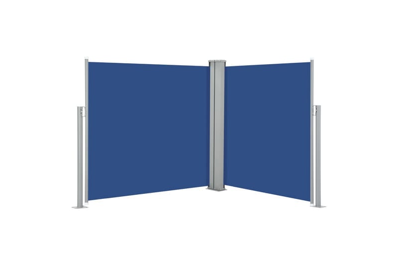 Uttrekkbar sidemarkise 120x600 cm blå - Hagemøbler - Solbeskyttelse - Markiser - Balkongmarkise