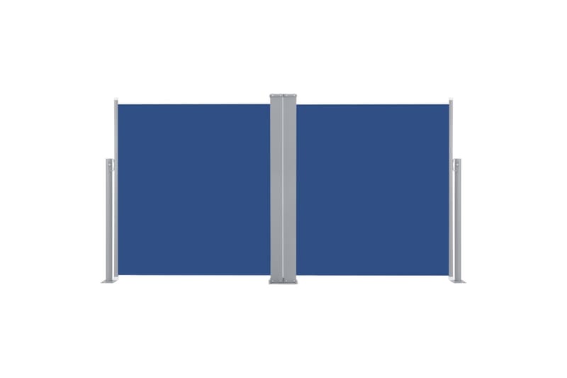 Uttrekkbar sidemarkise 120x600 cm blå - Hagemøbler - Solbeskyttelse - Markiser - Balkongmarkise