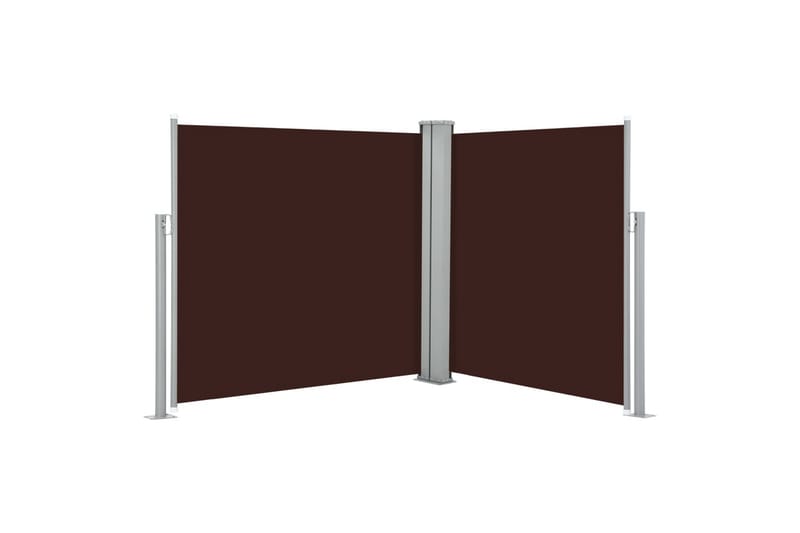 Uttrekkbar sidemarkise 120x600 cm brun - Hagemøbler - Solbeskyttelse - Markiser - Balkongmarkise
