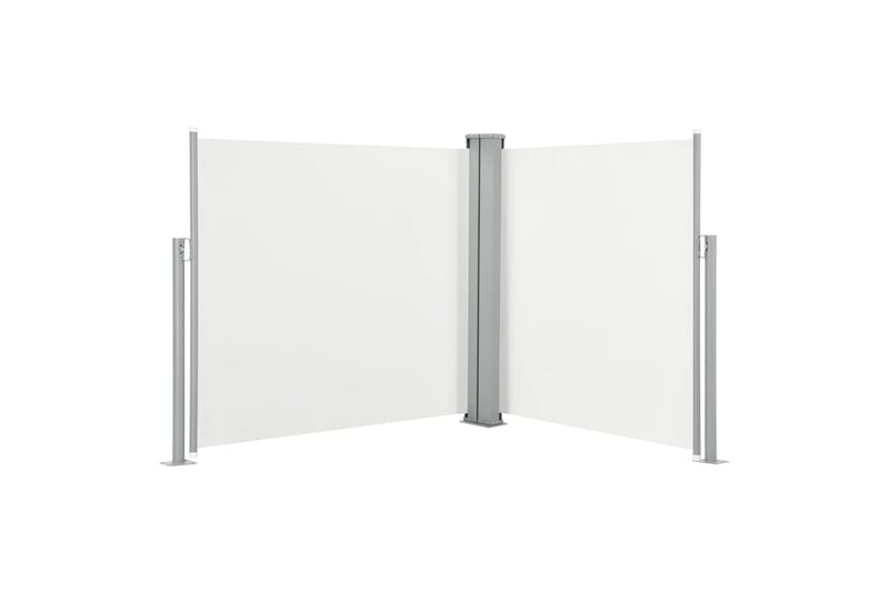 Uttrekkbar sidemarkise 120x600 cm kremhvit - Hagemøbler - Solbeskyttelse - Markiser - Balkongmarkise
