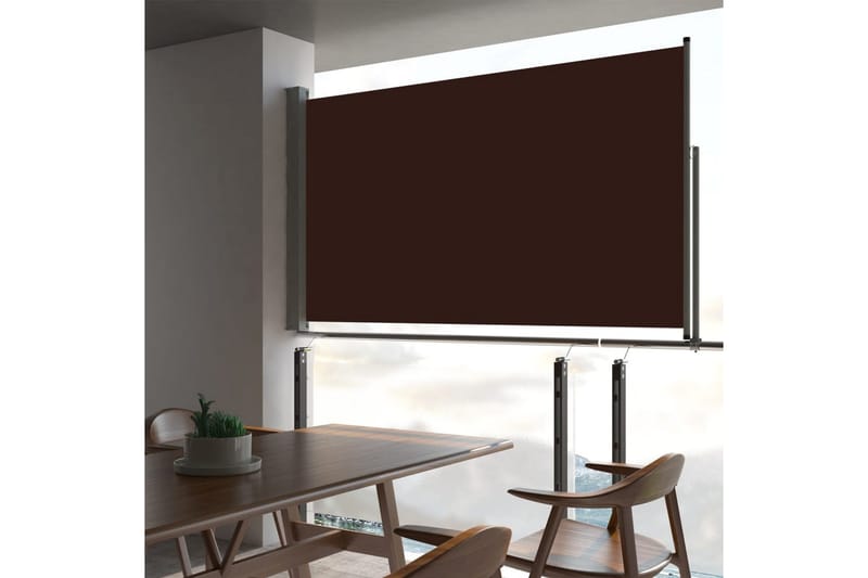 Uttrekkbar sidemarkise 140 x 300 cm brun - Balkongmarkise - Markiser - Sidemarkise - Balkongbeskyttelse