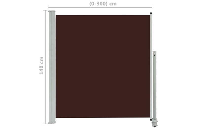 Uttrekkbar sidemarkise 140 x 300 cm brun - Hagemøbler - Solbeskyttelse - Markiser - Balkongmarkise