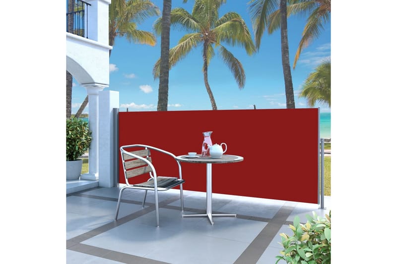 Uttrekkbar sidemarkise 140 x 300 cm rød - Hagemøbler - Solbeskyttelse - Markiser - Balkongmarkise